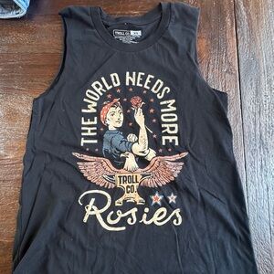 Troll Co. Black Graphic Tank Top